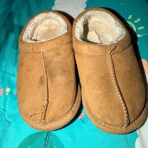 Cozy Tan Suede-Look Slip-On Slippers